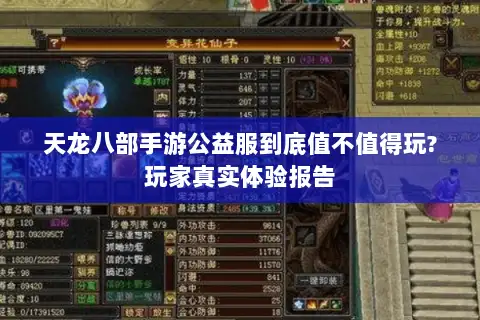 天龙八部手游公益服到底值不值得玩?玩家真实体验报告 天龙八部手游公益服到底值不值得玩?玩家真实体验报告