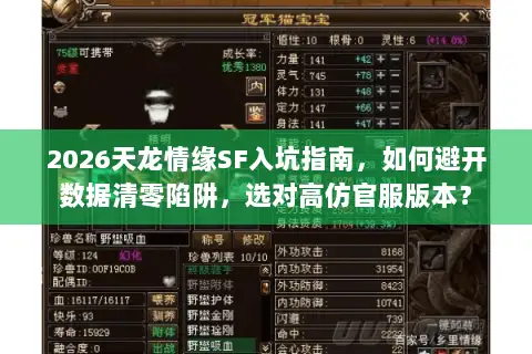 2026天龙情缘SF入坑指南，如何避开数据清零陷阱，选对高仿官服版本？