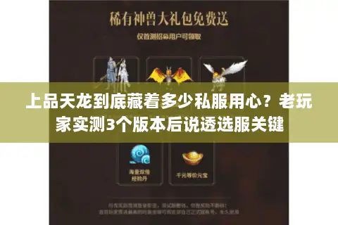 上品天龙到底藏着多少私服用心?老玩家实测3个版本后说透选服关键 上品天龙到底藏着多少私服用心?老玩家实测3个版本后说透选服关键