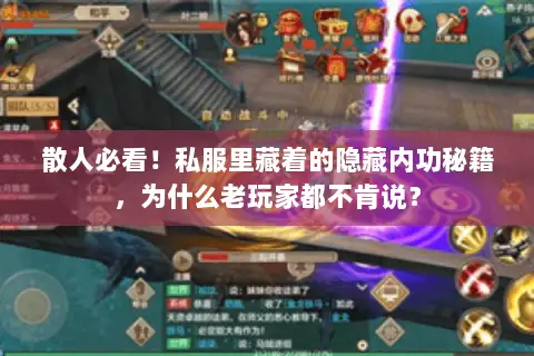 散人必看!私服里藏着的隐藏内功秘籍,为什么老玩家都不肯说? 散人必看!私服里藏着的隐藏内功秘籍,为什么老玩家都不肯说?