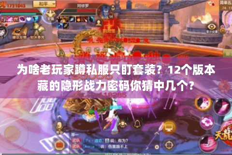 为啥老玩家蹲私服只盯套装？12个版本藏的隐形战力密码你猜中几个？