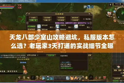 天龙八部少室山攻略避坑,私服版本怎么选?老玩家3天打通的实战细节全曝 天龙八部少室山攻略避坑,私服版本怎么选?老玩家3天打通的实战细节全曝