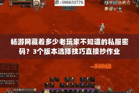 畅游网藏着多少老玩家不知道的私服密码?3个版本选择技巧直接抄作业 畅游网藏着多少老玩家不知道的私服密码?3个版本选择技巧直接抄作业