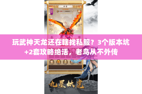 玩武神天龙还在瞎找私服?3个版本坑+2套攻略绝活,老鸟从不外传 玩武神天龙还在瞎找私服?3个版本坑+2套攻略绝活,老鸟从不外传