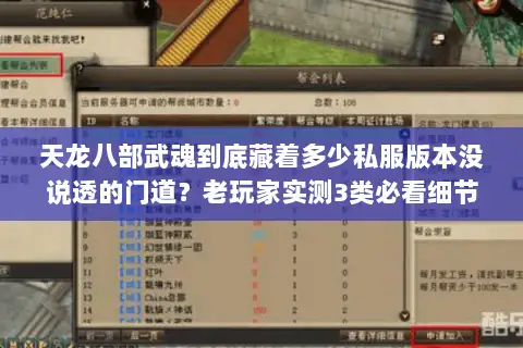 天龙八部武魂到底藏着多少私服版本没说透的门道？老玩家实测3类必看细节