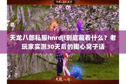 天龙八部私服hnrdjl到底藏着什么？老玩家实测30天后的掏心窝子话