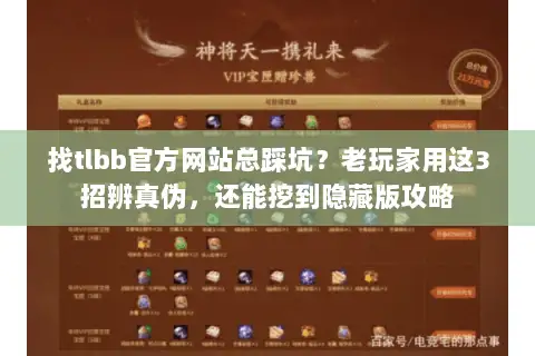 找tlbb官方网站总踩坑？老玩家用这3招辨真伪，还能挖到隐藏版攻略