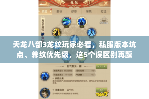 天龙八部3龙纹玩家必看，私服版本坑点、养纹优先级，这5个误区别再踩