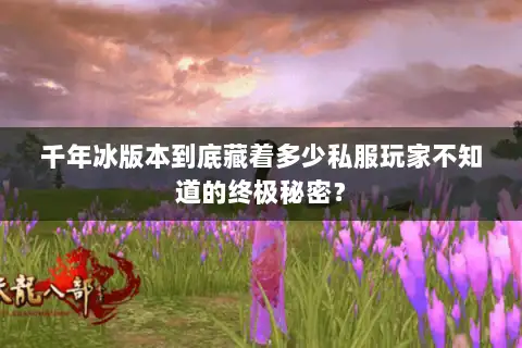 千年冰版本到底藏着多少私服玩家不知道的终极秘密？