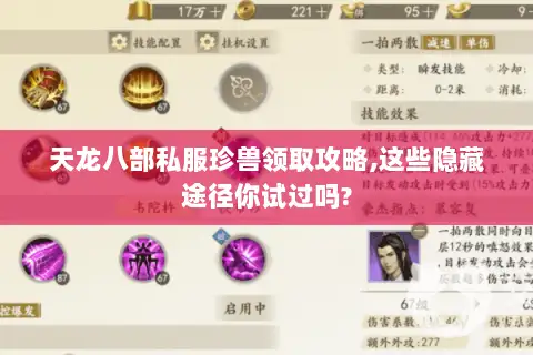 天龙八部私服珍兽领取攻略,这些隐藏途径你试过吗?