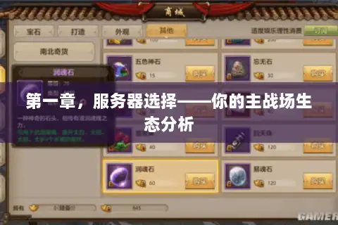 第一章,服务器选择——你的主战场生态分析 第一章,服务器选择——你的主战场生态分析