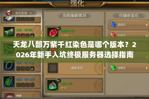天龙八部万紫千红染色是哪个版本？2026年新手入坑终极服务器选择指南