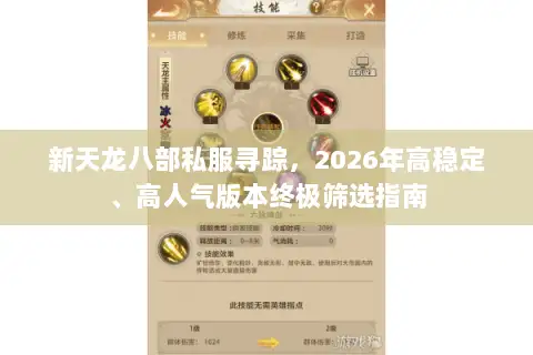 新天龙八部私服寻踪，2026年高稳定、高人气版本终极筛选指南