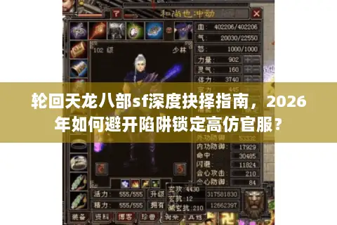 轮回天龙八部sf深度抉择指南，2026年如何避开陷阱锁定高仿官服？
