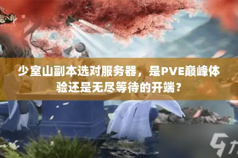少室山副本选对服务器，是PVE巅峰体验还是无尽等待的开端？