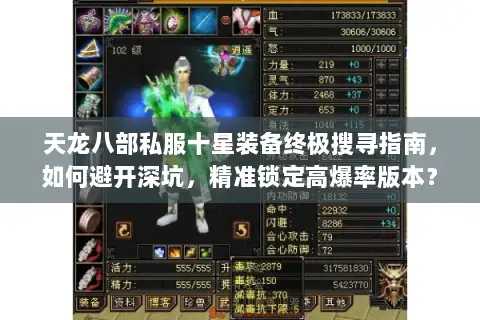 天龙八部私服十星装备终极搜寻指南，如何避开深坑，精准锁定高爆率版本？