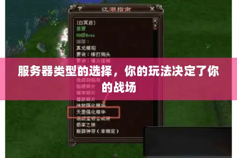 服务器类型的选择，你的玩法决定了你的战场