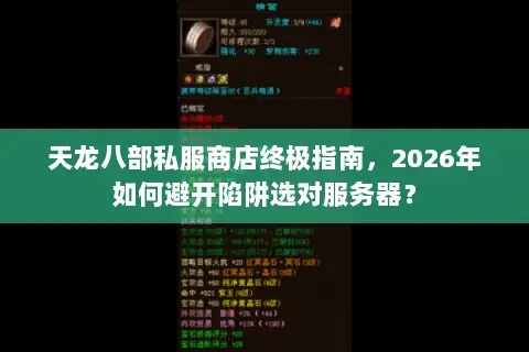 天龙八部私服商店终极指南，2026年如何避开陷阱选对服务器？
