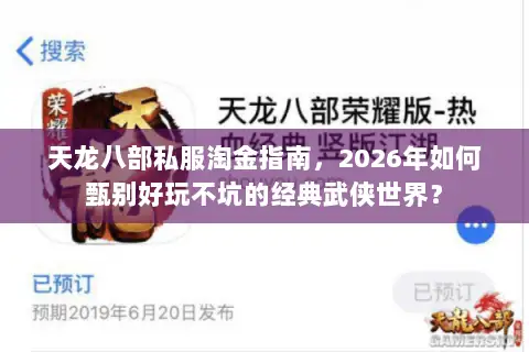 天龙八部私服淘金指南，2026年如何甄别好玩不坑的经典武侠世界？