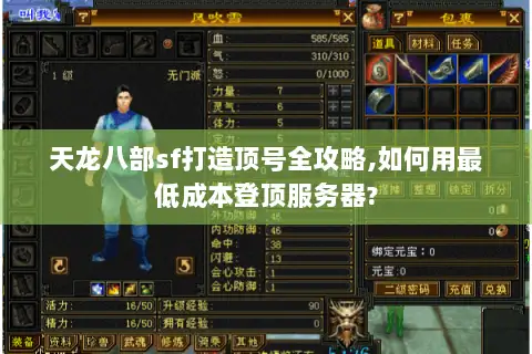 天龙八部sf打造顶号全攻略,如何用最低成本登顶服务器?