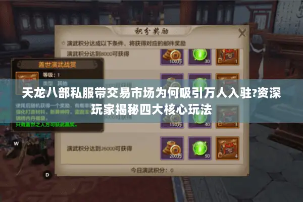 天龙八部私服带交易市场为何吸引万人入驻?资深玩家揭秘四大核心玩法