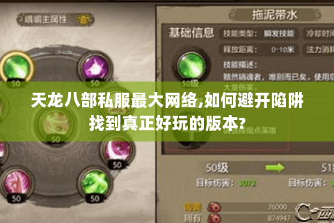 天龙八部私服最大网络,如何避开陷阱找到真正好玩的版本?