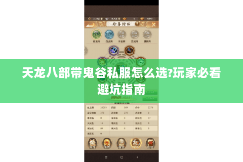 天龙八部带鬼谷私服怎么选?玩家必看避坑指南