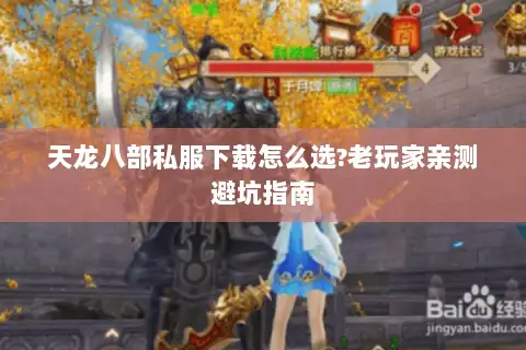 天龙八部私服下载怎么选?老玩家亲测避坑指南