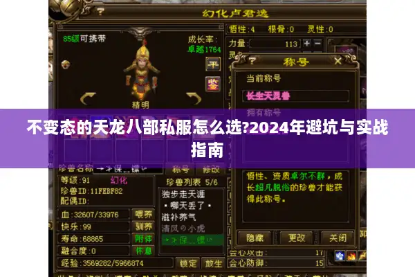 不变态的天龙八部私服怎么选?2024年避坑与实战指南 不变态的天龙八部私服怎么选?2024年避坑与实战指南