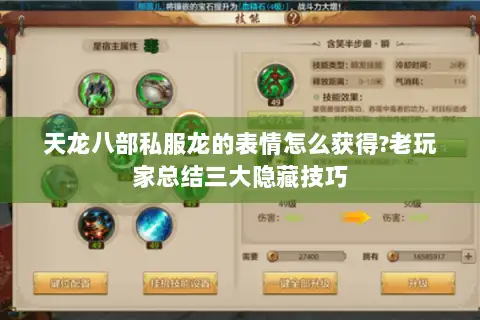天龙八部私服龙的表情怎么获得?老玩家总结三大隐藏技巧 天龙八部私服龙的表情怎么获得?老玩家总结三大隐藏技巧