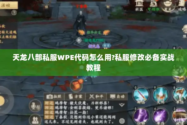 天龙八部私服WPE代码怎么用?私服修改必备实战教程