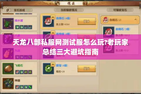 天龙八部私服网测试服怎么玩?老玩家总结三大避坑指南