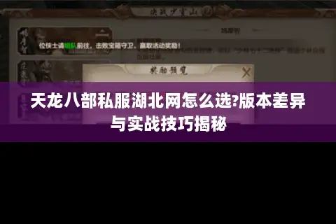 天龙八部私服湖北网怎么选?版本差异与实战技巧揭秘 天龙八部私服湖北网怎么选?版本差异与实战技巧揭秘