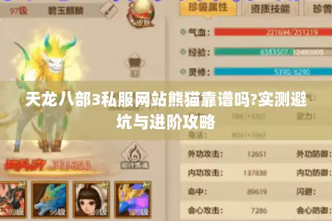 天龙八部3私服网站熊猫靠谱吗?实测避坑与进阶攻略