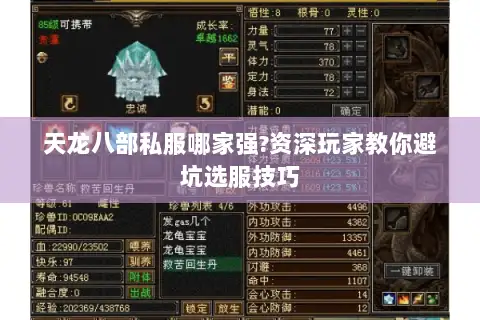 天龙八部私服哪家强?资深玩家教你避坑选服技巧