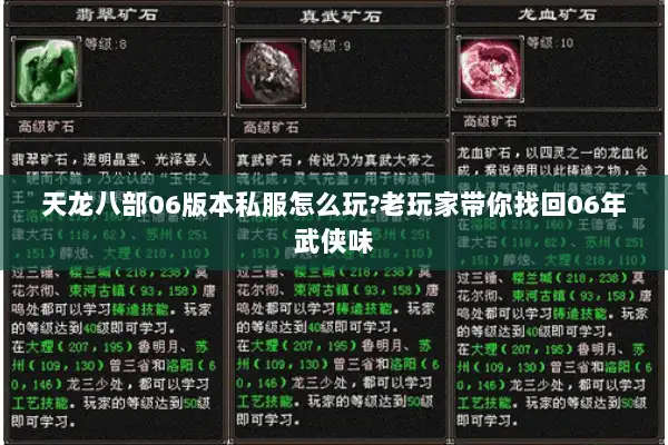 天龙八部06版本私服怎么玩?老玩家带你找回06年武侠味 天龙八部06版本私服怎么玩?老玩家带你找回06年武侠味