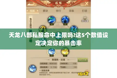 天龙八部私服命中上限吗?这5个数值设定决定你的暴击率 天龙八部私服命中上限吗?这5个数值设定决定你的暴击率