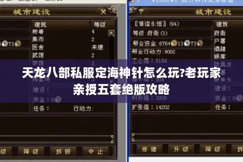 天龙八部私服定海神针怎么玩?老玩家亲授五套绝版攻略 天龙八部私服定海神针怎么玩?老玩家亲授五套绝版攻略