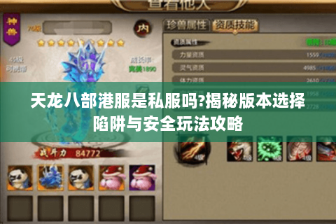 天龙八部港服是私服吗?揭秘版本选择陷阱与安全玩法攻略