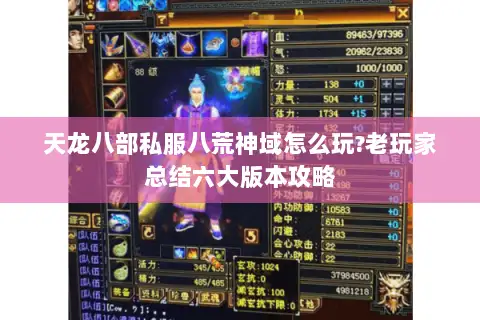 天龙八部私服八荒神域怎么玩?老玩家总结六大版本攻略