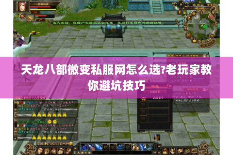 天龙八部微变私服网怎么选?老玩家教你避坑技巧