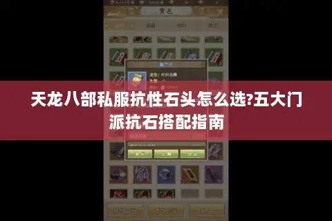 天龙八部私服抗性石头怎么选?五大门派抗石搭配指南 天龙八部私服抗性石头怎么选?五大门派抗石搭配指南