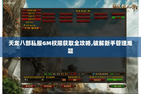 天龙八部私服GM权限获取全攻略,破解新手管理难题 天龙八部私服GM权限获取全攻略,破解新手管理难题
