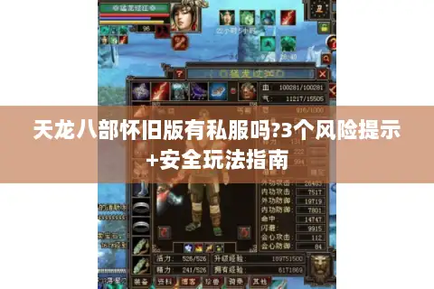 天龙八部怀旧版有私服吗?3个风险提示+安全玩法指南