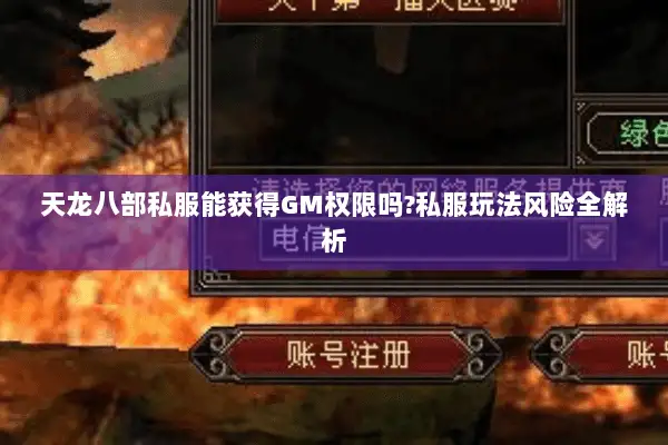 天龙八部私服能获得GM权限吗?私服玩法风险全解析 天龙八部私服能获得GM权限吗?私服玩法风险全解析