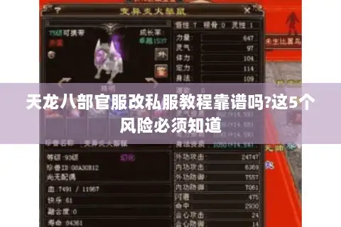 天龙八部官服改私服教程靠谱吗?这5个风险必须知道 天龙八部官服改私服教程靠谱吗?这5个风险必须知道