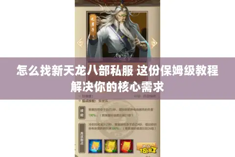 怎么找新天龙八部私服 这份保姆级教程解决你的核心需求