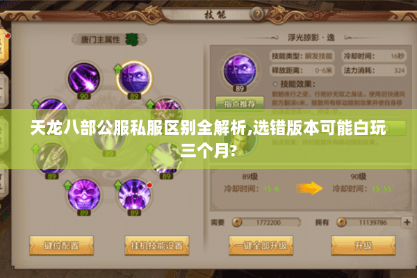 天龙八部公服私服区别全解析,选错版本可能白玩三个月?