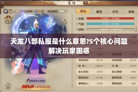 天龙八部私服是什么意思?5个核心问题解决玩家困惑