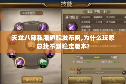 天龙八部私服旗舰发布网,为什么玩家总找不到稳定版本?